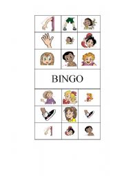 English Worksheet: Parts of the body -Bingo