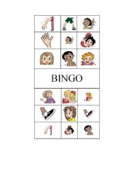 English Worksheet: Parts of the body -Bingo