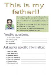 English Worksheet: This is my father