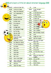 English Worksheet: Internet language