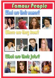 English Worksheet: Famous People