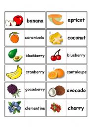English Worksheet: Fruits domino 1 of 2