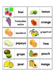 English Worksheet: fruits domino (2 of 2)