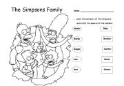 English Worksheet: The Simpons Family