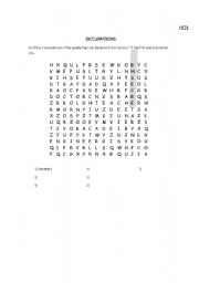 English Worksheet: ocupation crossword