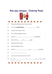 English Worksheet: Role play ordering pizza