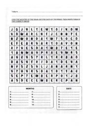 English Worksheet: Months and Days