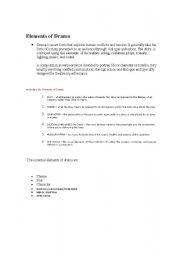 English Worksheet: Elements of Drama