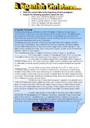 English Worksheet: A Spanish Christmas.