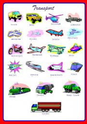 English Worksheet: Transport 2 **fully editable