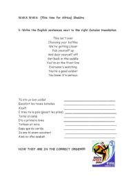 English worksheet: Waka waka