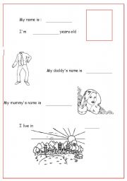 English Worksheet: IDENTITY CARD