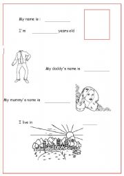 English worksheet: IDENTITY CARD