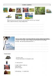 English Worksheet: CAMPING OR PACKAGE HOLIDAYS