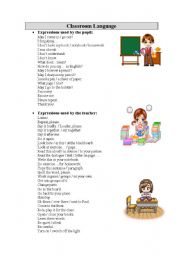 English Worksheet: Classroom Language