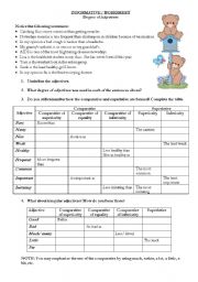 English Worksheet: COMPARISONS / DEGREE OF ADJECTIVES