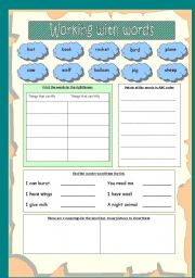 English Worksheet: Working with words