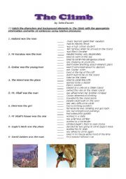 English Worksheet: The Climb John Escott