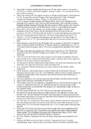 English Worksheet: American History