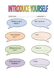 English Worksheet: Introduce yourself