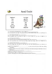 English worksheet: Animal Similies Worksheet