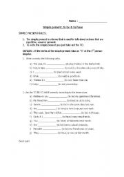 English worksheet: Simple tense and to be/to have-practice