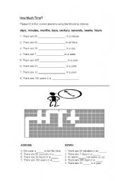 English worksheet: How much time? *Editable