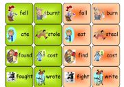 English Worksheet: irregular verbs- memory game