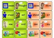 English Worksheet: irregular verbs- memory game