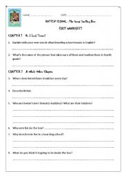 English worksheet: Reading worksheets for the book 