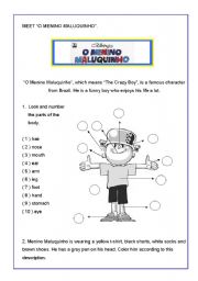 English Worksheet: Meet Menino Maluquinho - The Crazy Boy 