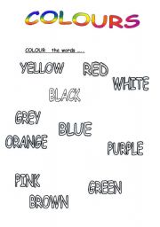 English Worksheet: Colours