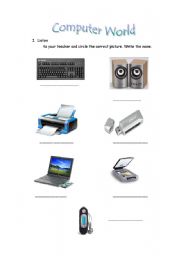 English Worksheet: Vocabulary about computers