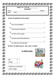 English worksheet: Verb there to be - simple past