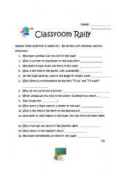 English worksheet: Classroom rally