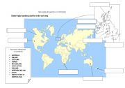 English Worksheet: English speaking countries map