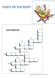 English Worksheet: Parts of the body crossword