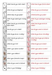 English Worksheet: Game Cards-Simple Present