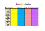 English worksheet: Project Evaluation Form