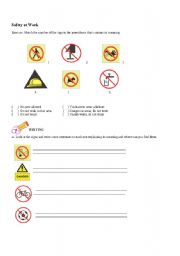 English Worksheet: Safety at work