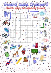 English Worksheet: Nouns Crossword