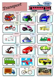 English Worksheet: TRANSPORT 1 of 3