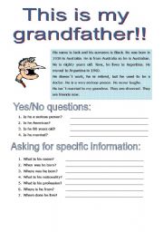 English Worksheet: This is my grandfather