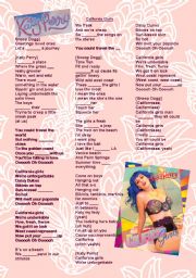 English Worksheet: Katy Perry - California Gurls