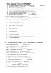 English Worksheet: Object pronouns