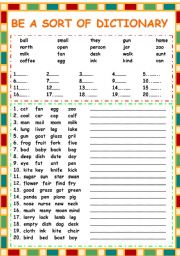 English Worksheet: Arrange  dictionary