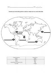 English Worksheet: World Map