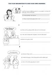 English Worksheet: Use your imagination