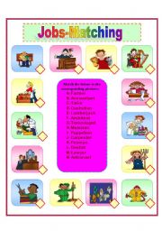 English Worksheet: an editable poster to review occupations with your students
