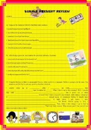 English Worksheet: simple present daily routine